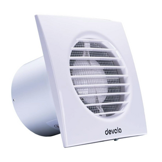 Devola 100mm Axial Bathroom Extractor Fan with Pull Cord - DVF100P