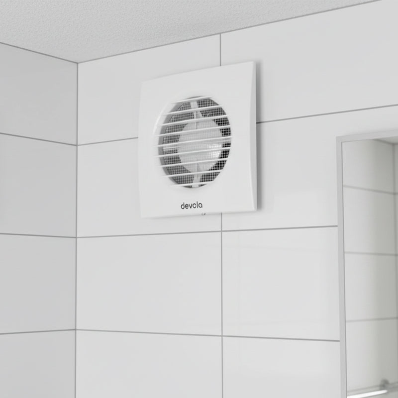 Devola 100mm Axial Bathroom Extractor Fan with Humidity Sensor - DVF100H, Image  of 10