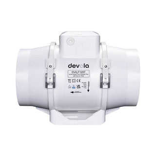 Devola 125mm In-Line Mixed Flow Fan with Timer - DVILF125T