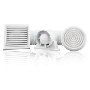 Devola 100mm Axial Bathroom Showerfan Kit with Timer - DVILSFK100T