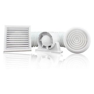 Devola 100mm Axial Showerfan Kit, LED Light and Timer - DVILSFK100TLED