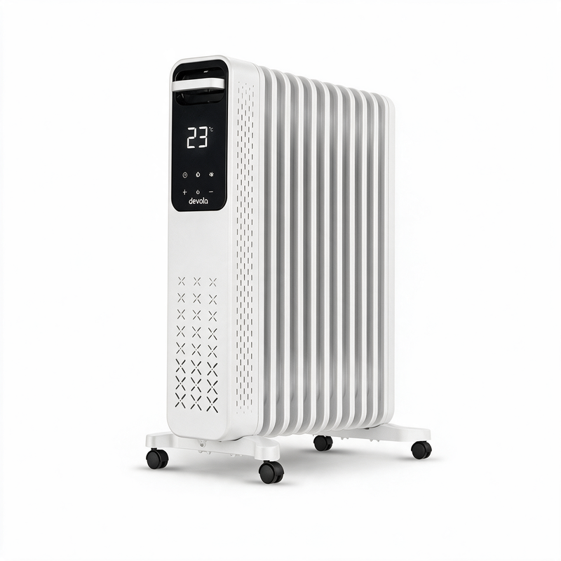 Devola 2500W Oil Filled Radiator 11 Fin, White - DVOFR2500W, Image  of 12