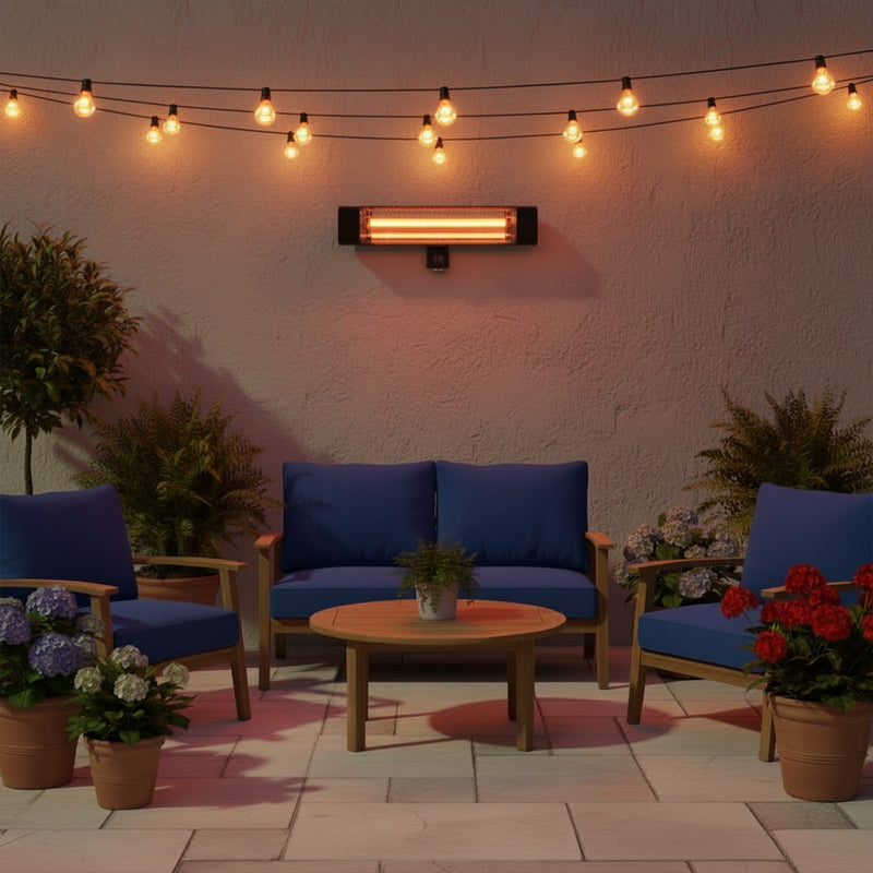 Devola Platinum 1.8kW Wall Mounted Patio Heater - Black - DVPH18PWMB, Image  of 7