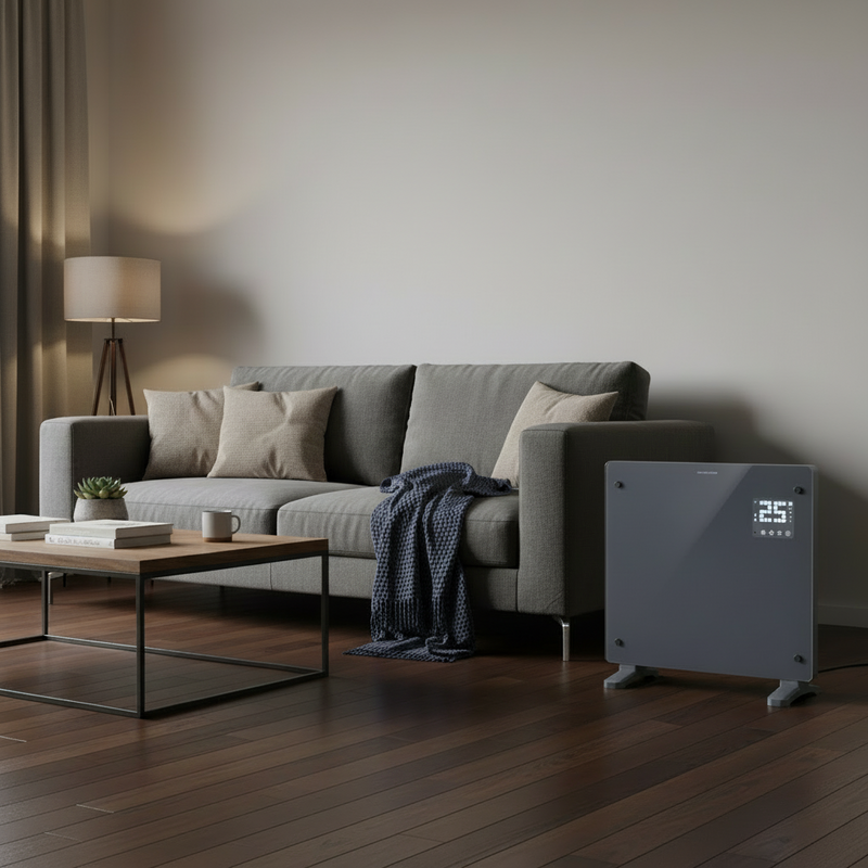 Devola 1000W Glass Panel Heater with Wifi app - Grey - DVPW1000G, Image  of 11