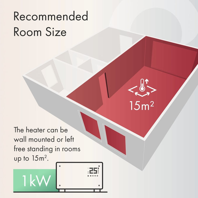 Devola 1000W Glass Panel Heater with Wifi app - White - DVPW1000WH, Image  of 11