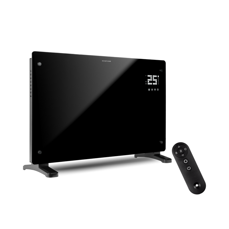 Devola Designer 2kW Smart Glass Panel Heater with Timer Black - DVPW2000B, Image  of 10