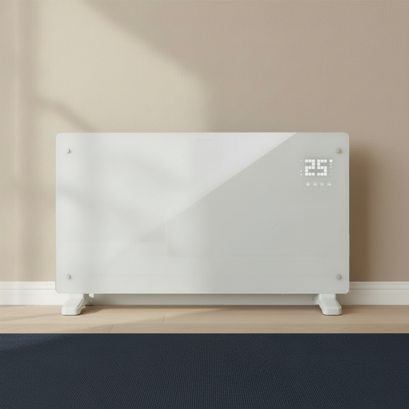 Devola Designer 2.5kW Smart Glass Panel Heater with Timer White -  DVPW2500WH, Image  of 10