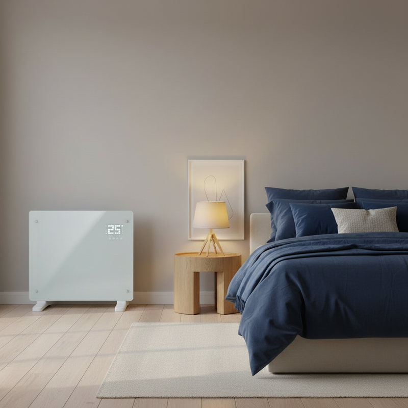 Devola Designer 0.5kW Smart Glass Panel Heater with Timer White - DVPW500WH, Image  of 11