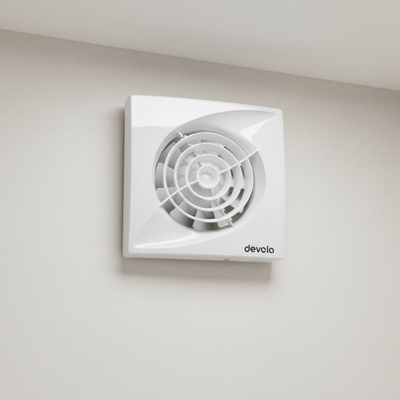 Devola 100mm Quiet Mixed Flow Bathroom Extractor Fan with Humidity Sensor - DVQF100H, Image  of 10