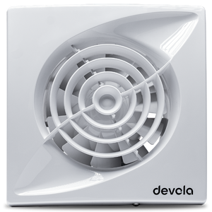 Devola 100mm Quiet Mixed Flow Bathroom Extractor Fan with Timer - DVQF100T