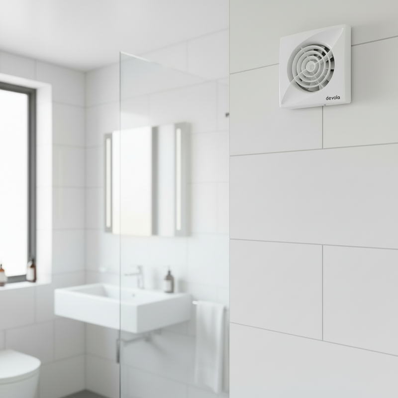 Devola 100mm Quiet Mixed Flow Bathroom Extractor Fan - DVQF100, Image  of 10