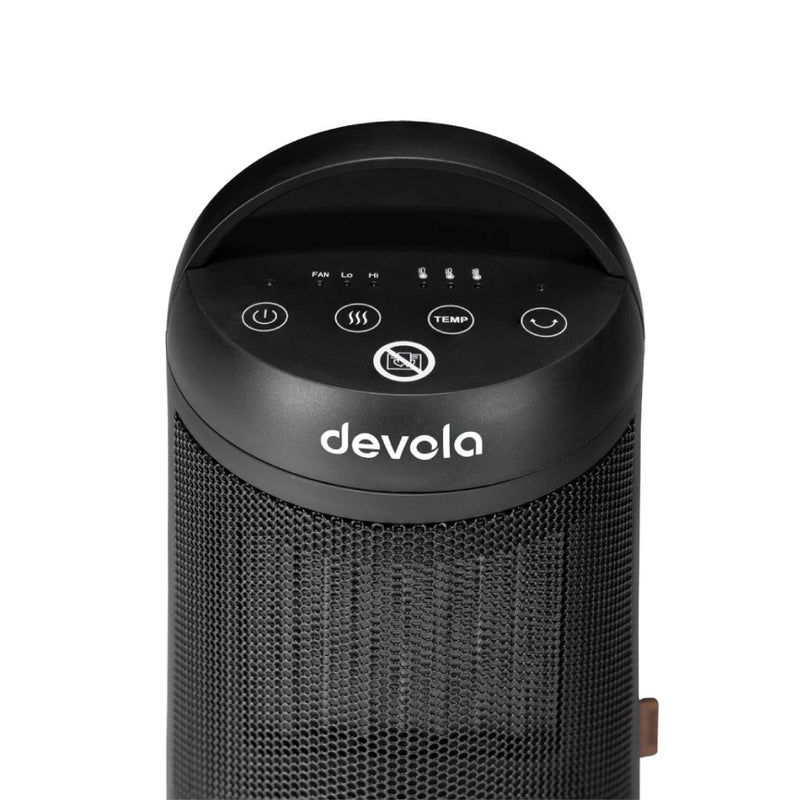 Devola 1500W Portable Ceramic Fan Heater, Black  - DVSFH15BB, Image  of 6
