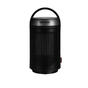 Devola 1500W Portable Ceramic Fan Heater, Black & Silver - DVSFH15BS