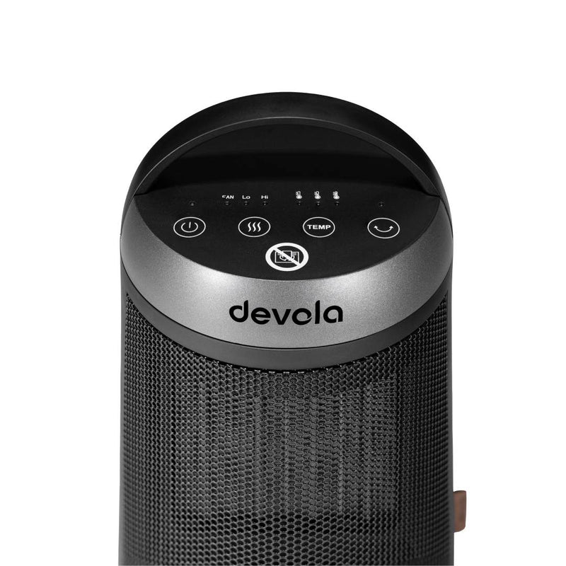 Devola 1500W Portable Ceramic Fan Heater, Black & Silver - DVSFH15BS, Image  of 7