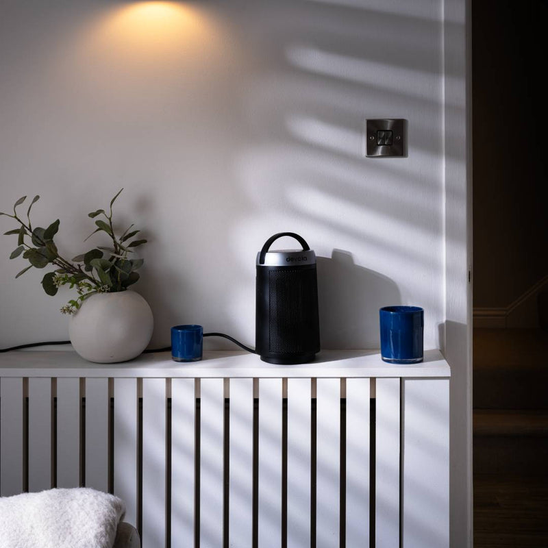 Devola 1500W Portable Ceramic Fan Heater, Black & Silver - DVSFH15BS, Image  of 7