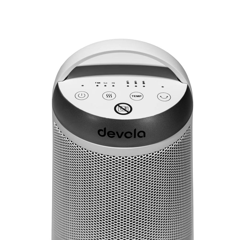 Devola 1500W Portable Ceramic Fan Heater, White & Silver - DVSFH15WS, Image  of 6