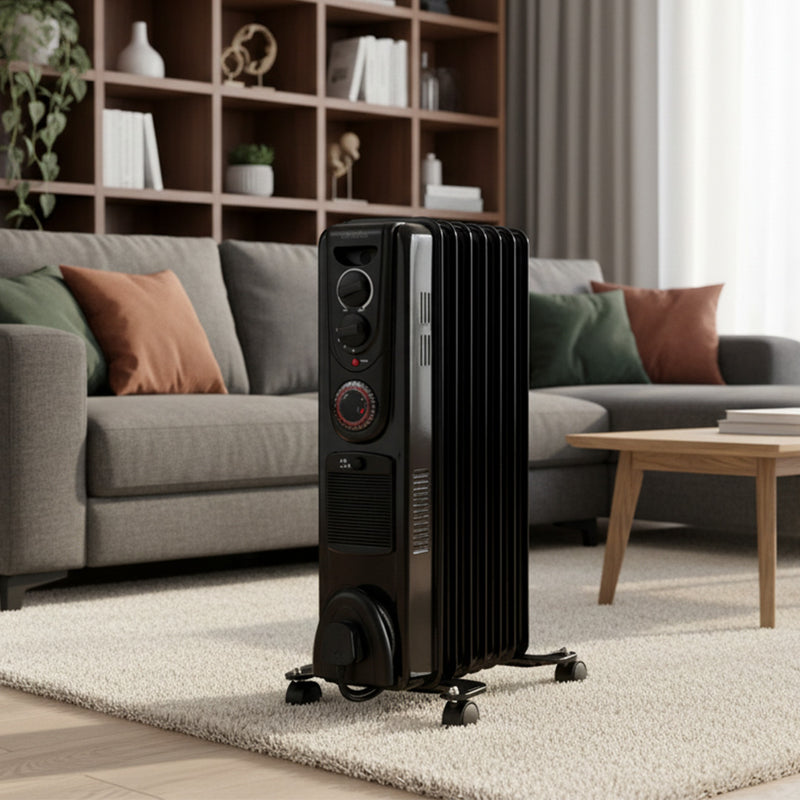 Devola 2000W Oil Filled Radiator (Black) - DVSOR7F20B, Image  of 11