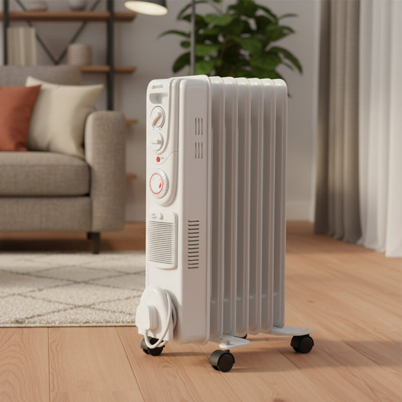 Devola 2000W Oil Filled Radiator (White) - DVSOR7F20W, Image  of 11