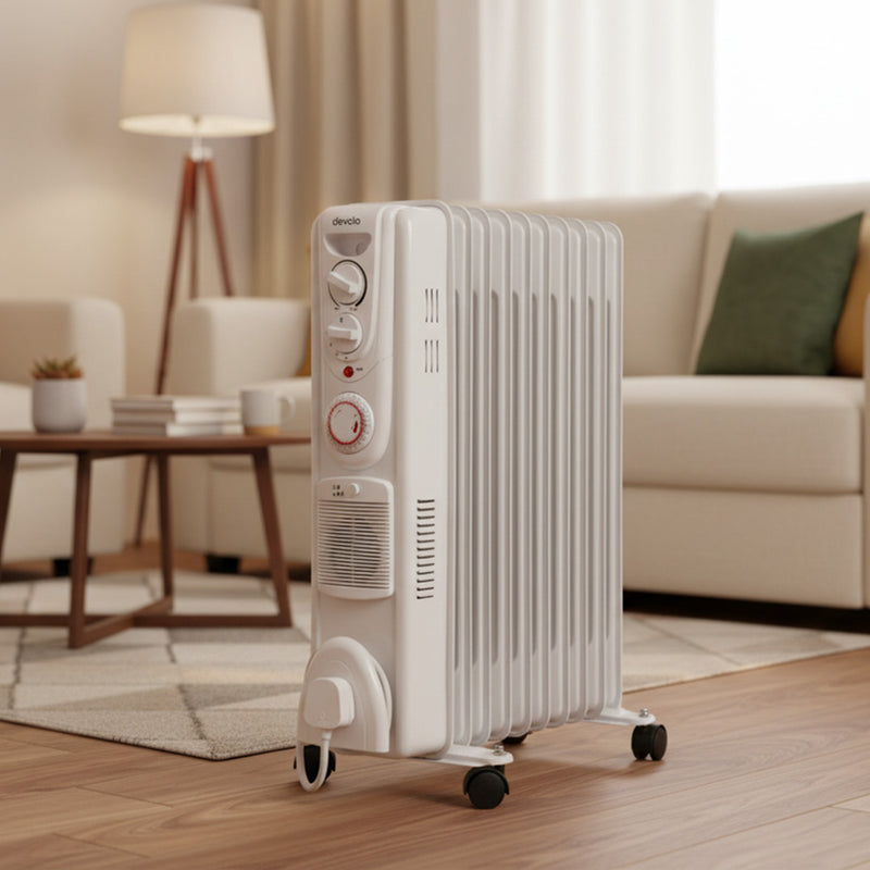 Devola 2500W Oil Filled Radiator (White) - DVSOR9F25W, Image  of 11