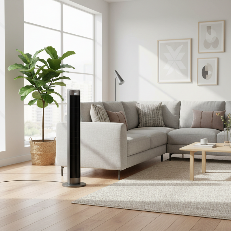 Devola Platinum 38 Inch Tower Fan with Remote, Black & Silver - DVTF38PBS, Image  of 10