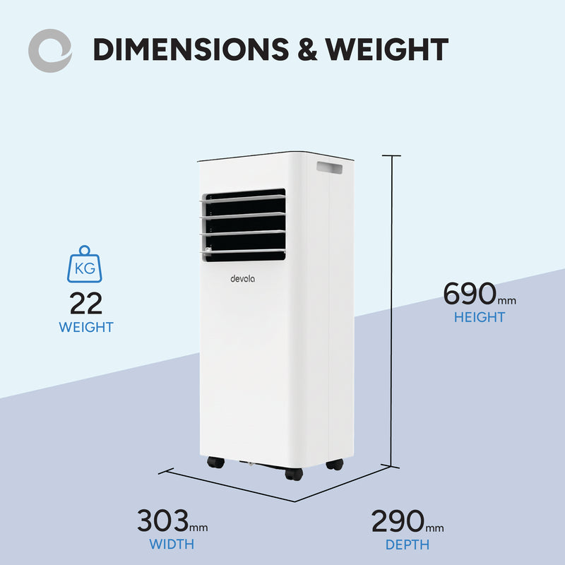 Devola Portable Air Conditioner with Wi-Fi and 2x Window kits - 9000 BTU - Cooling - White - DVAC9K, Image  of 11