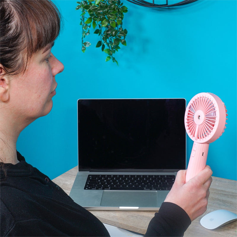 Premiair Portable Handheld Mist Fan Pink - EH1950P, Image  of 4
