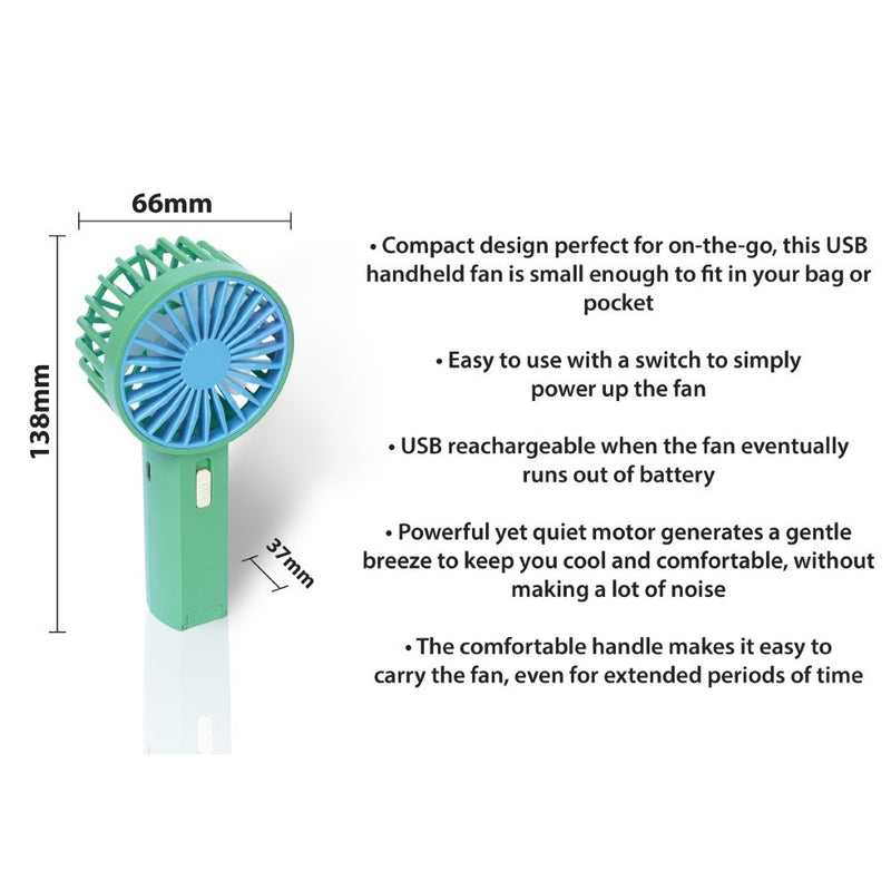 Premiair Mini Hand Held Fan Green - EH1951G, Image  of 4
