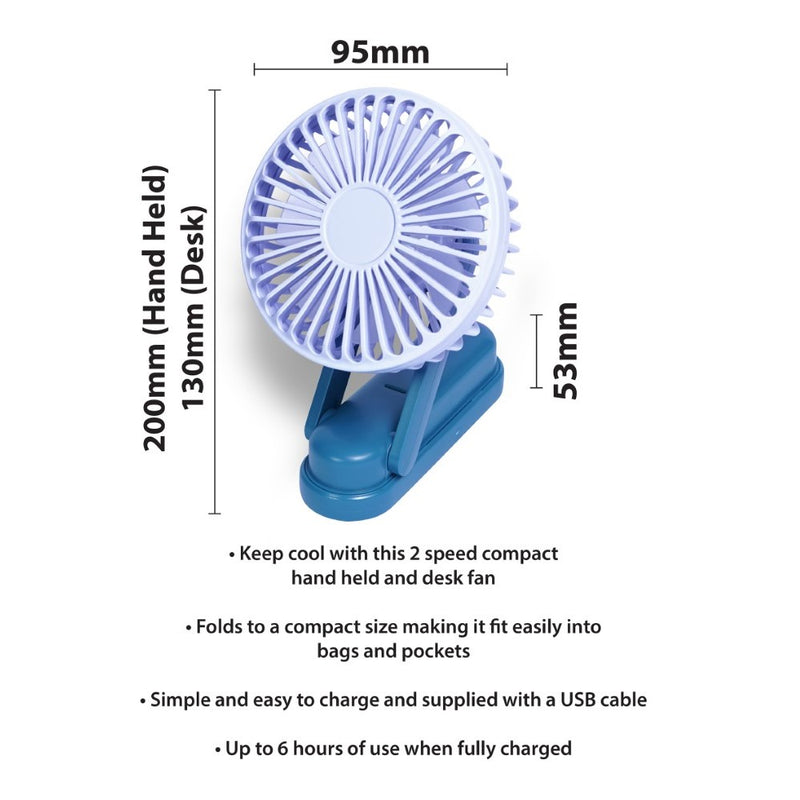 Premiair Mini Desk and Hand Held Fan Green - EH1952G, Image  of 5