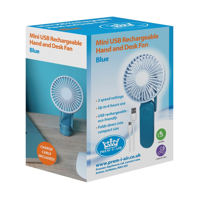 Premiair Mini Desk and Hand Held Fan Green - EH1952G, Image  of 5