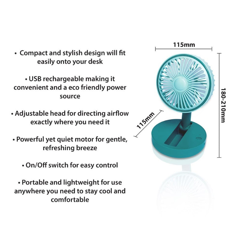 Premiair Folding Desk Fan Green - EH1953G, Image  of 4