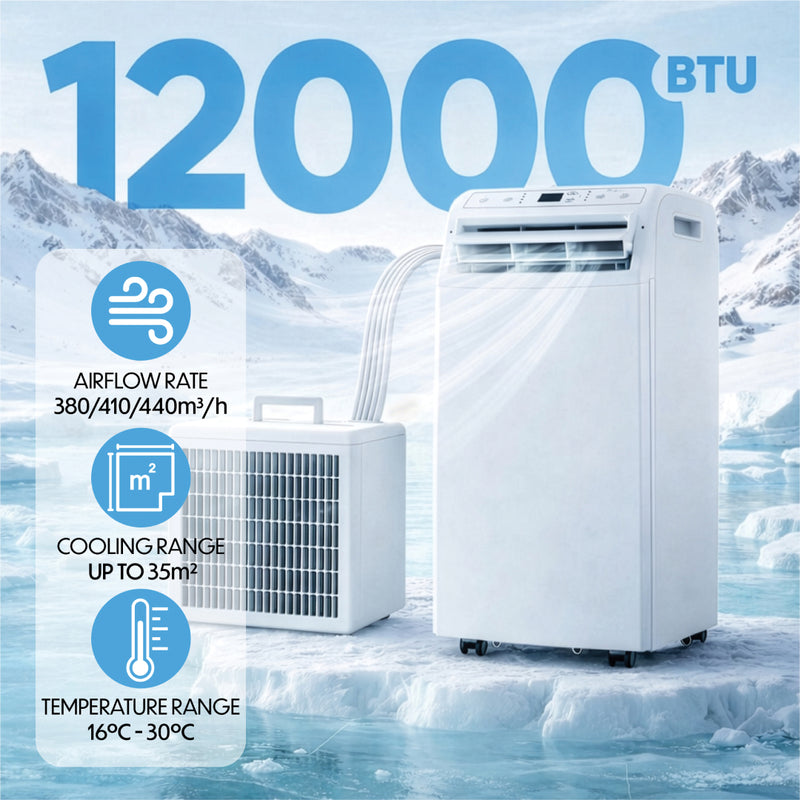 Prem-i-air 4-in-1 12,000 BTU Split Air Conditioner with 24 Hour Timer and App Control, Image  of 8