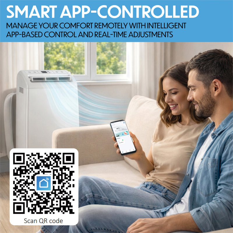 Prem-i-air 4-in-1 12,000 BTU Split Air Conditioner with 24 Hour Timer and App Control, Image  of 8