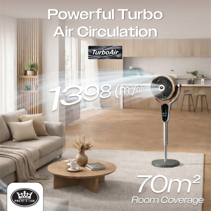 Prem-i-air 10" Stand Fan - Multi Oscillating, Built in Timer, 8 Speed Settings - Black - EH5430, Image  of 11