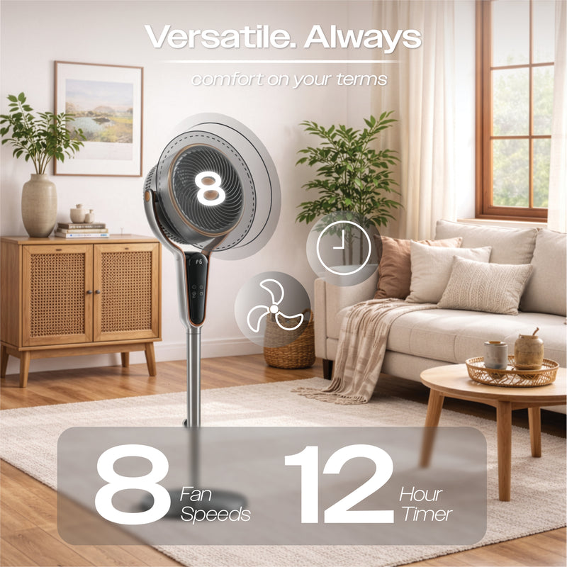 Prem-i-air 10" Stand Fan - Multi Oscillating, Built in Timer, 8 Speed Settings - Black - EH5430, Image  of 11
