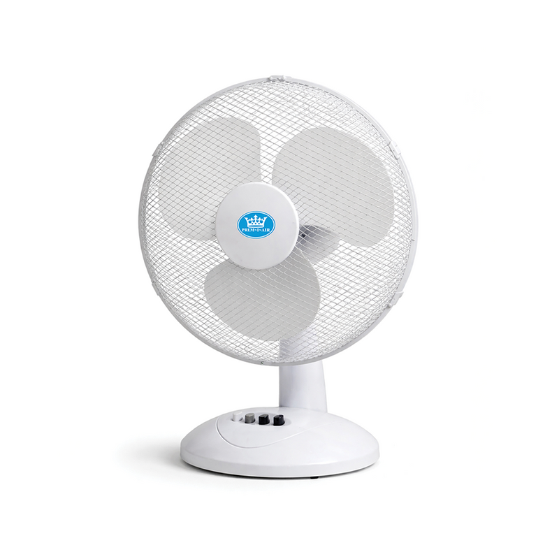 Prem-i-air 12" Compact Desk Fan - 3 Speed Settings, Oscillation & Adjustable Angle - White - EH5522, Image  of 7