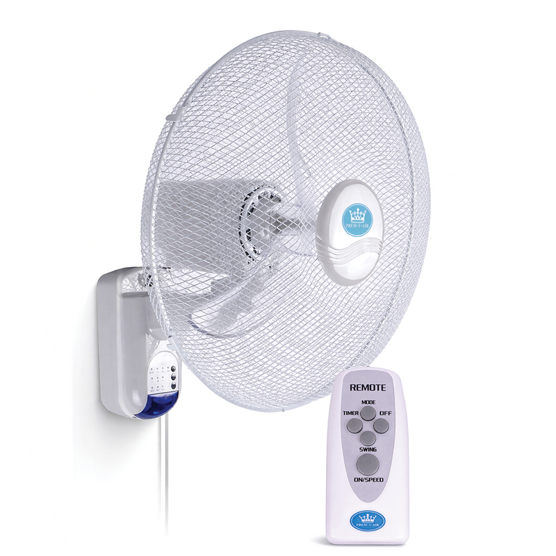 Prem-i-air 18" Wall Fan with Remote Control, 7.5-Hour Timer, 3 Speeds, Oscillation & Adjustable Head - EH5621, Image  of 9
