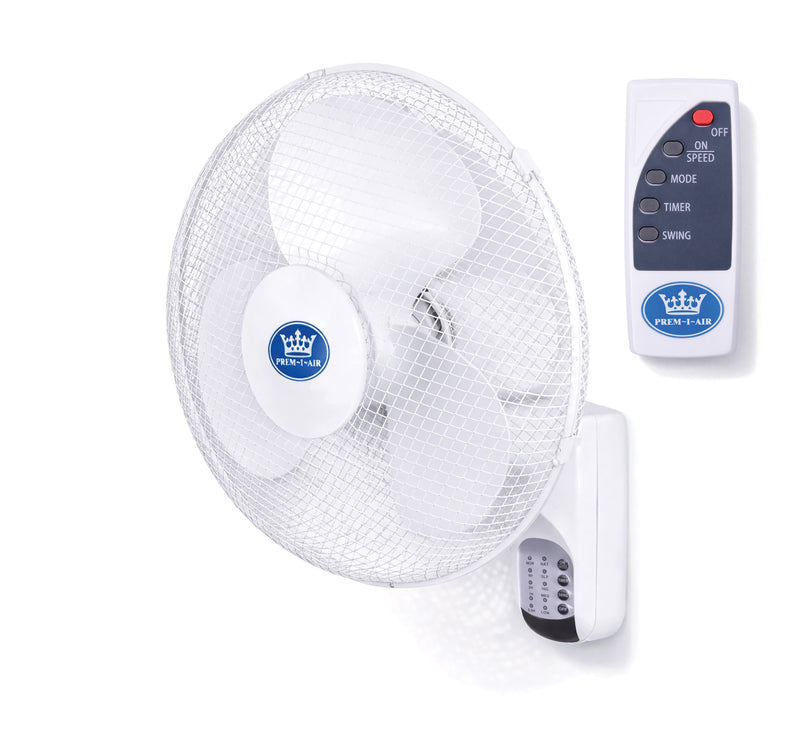 Prem-i-air 16" Wall Fan with Remote Control, 7.5-Hour Timer, 3 Speeds, Oscillation & Adjustable Head - EH5623, Image  of 7