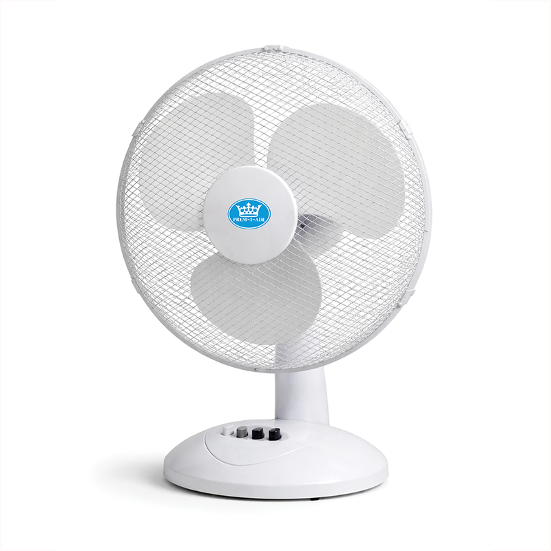 Prem-i-air 16" Compact Desk Fan - 3 Speed Settings, Oscillation & Adjustable Angle - White - EH5798, Image  of 6