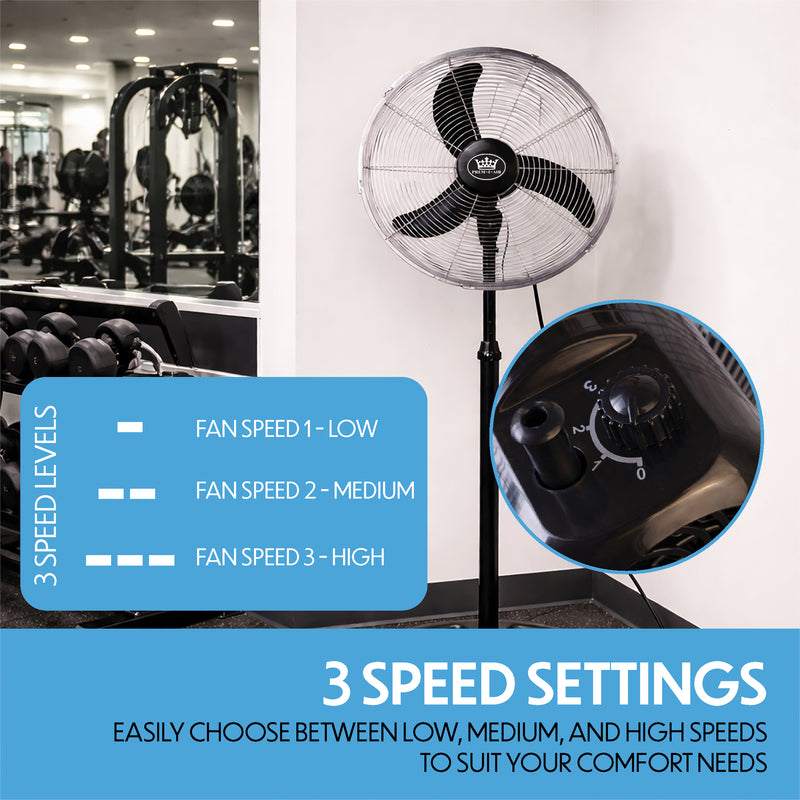 Prem-i-air 18" High velocity Pedestal Fan with Oscillation, Adjustable Height & Angle - Black - EH5804, Image  of 7