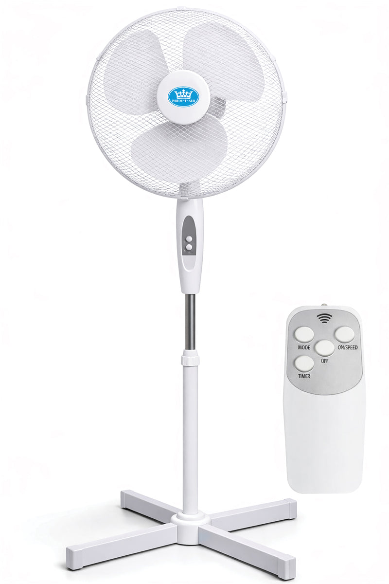 Prem-i-air 16" Pedestal Fan with Remote, Timer, Oscillation & Adjustable Height - EH5826, Image  of 9
