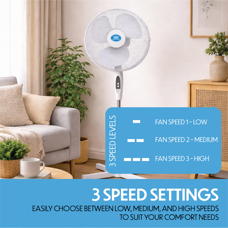 Prem-i-air 16" Pedestal Fan with Remote, Timer, Oscillation & Adjustable Height - EH5826, Image  of 9