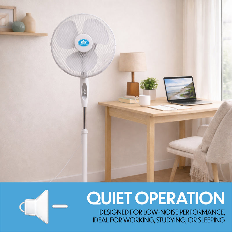 Prem-i-air 16" Pedestal Fan with Remote, Timer, Oscillation & Adjustable Height - EH5826, Image  of 9