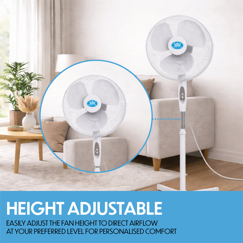 Prem-i-air 16" Pedestal Fan with Remote, Timer, Oscillation & Adjustable Height - EH5826, Image  of 9
