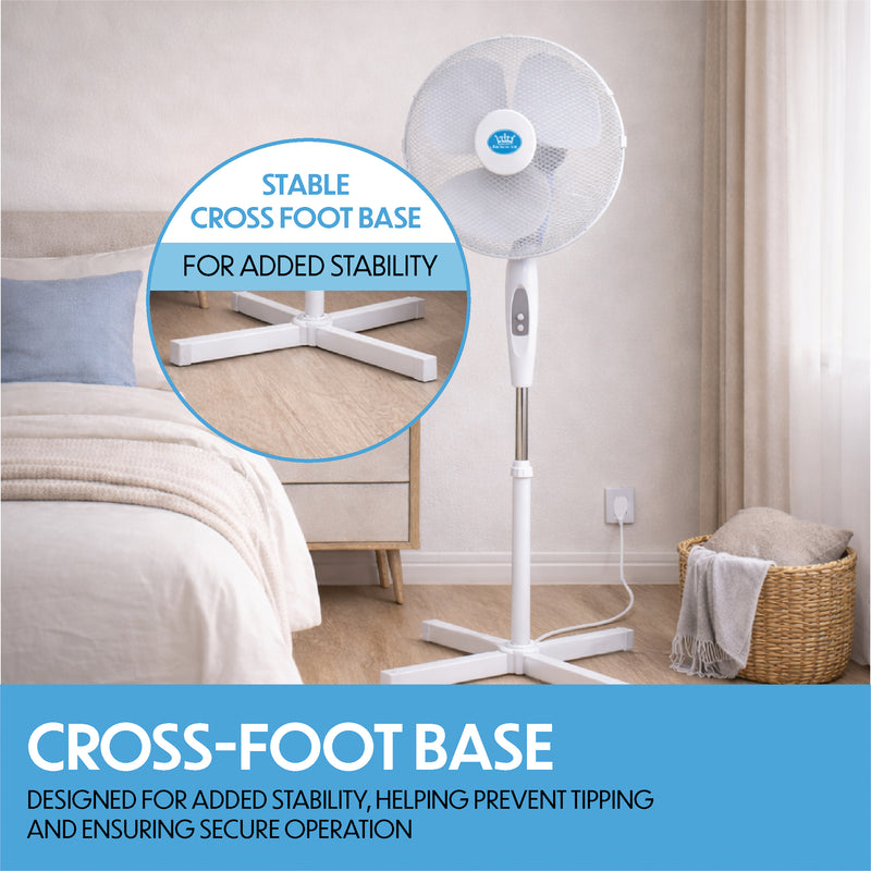 Prem-i-air 16" Pedestal Fan with Remote, Timer, Oscillation & Adjustable Height - EH5826, Image  of 9