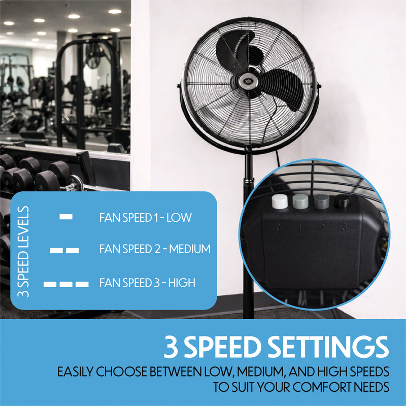 Prem-i-air 20" High Velocity Stand Fan, Adjustable Head, 3 Speeds, Robust Base & Powerful Airflow - EH5864, Image  of 8