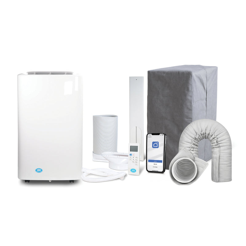 Prem-i-air 4-in-1, 12,000 Btu Portable Air Conditioner, with Remote, WiFi & Dust Cover, White, Image  of 9