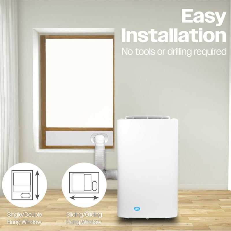 Prem-i-air 4-in-1, 12,000 Btu Portable Air Conditioner, with Remote, WiFi & Dust Cover, White, Image  of 9