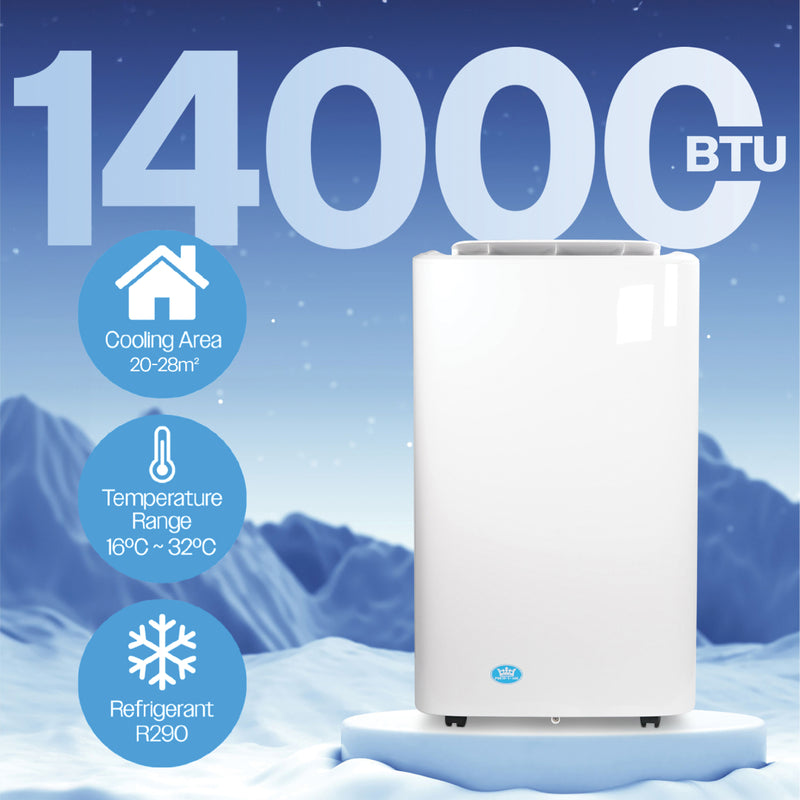 Prem-i-air 4-in-1, 14,000 Btu Portable Air Conditioner with Remote, WiFi & Dust Cover, White, Image  of 9