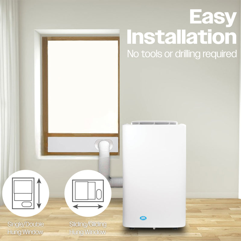 Prem-i-air 4-in-1, 14,000 Btu Portable Air Conditioner with Remote, WiFi & Dust Cover, White, Image  of 9