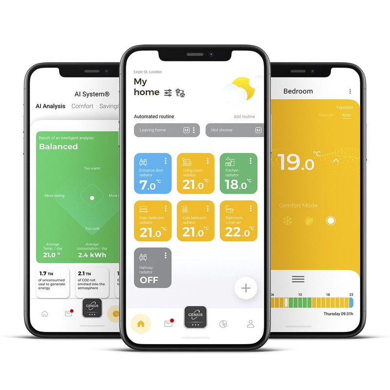 Rointe Eoniq 1200W Inverter Smart Adaptive Wi-Fi & AI Electric Radiator Pearl Beige - ERIP1200RAD2, Image  of 5